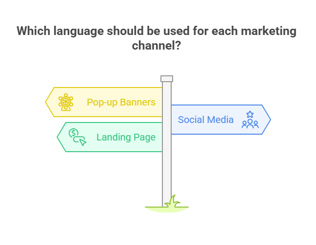 relation marketing channel and language